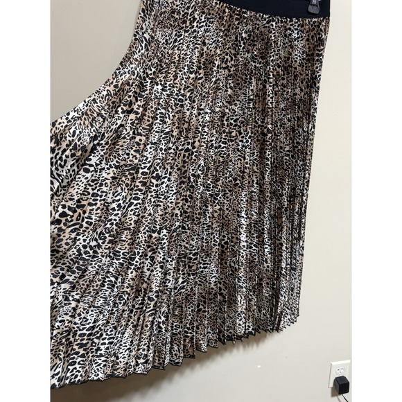 The Limited Leopard Print Waffle Long Skirt Large Pull On Stretch Waist Brown - Picture 5 of 11